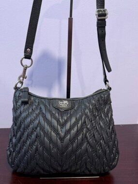 Coach 70th Anniv Madison Quilted Chevron Nylon & Leather